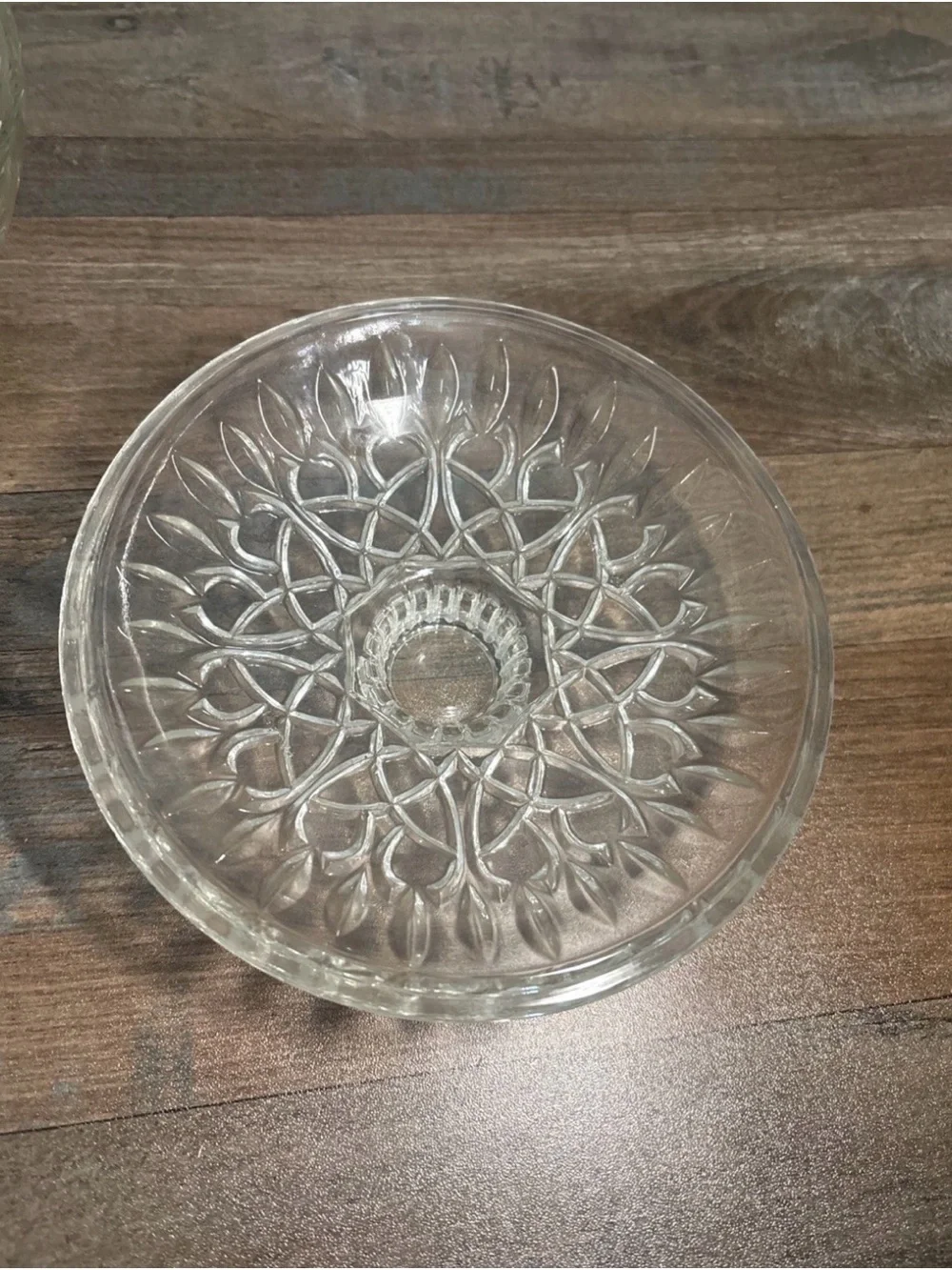 Clear Pressed Glass Covered Candy Dish with Lid